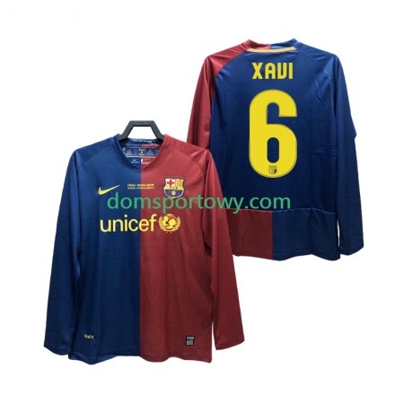 Koszulka FC Barcelona XAVI 6 Champions League 2008 2009 Retro Domowe Koszulki Piłkarskie Długi Rękaw